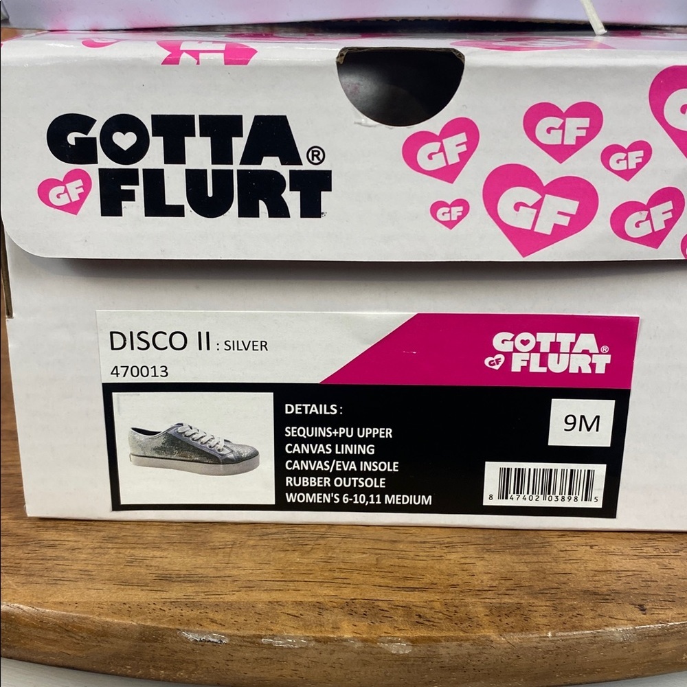 Gotta Flurt Disco 11 Metallic Silver Sequin Low-Top Dance Canvas Sneakers Sz 9 - Picture 12 of 13